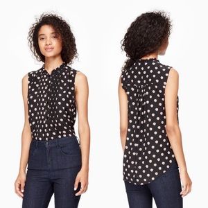 Kate Spade Black Silk Ditzy Pink Floral print tank top NWOT size XXS